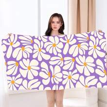 1pc Bohemian Floral Pattern Quick Dry Microfiber Towel Oversized Ultra-Fine Fiber Breathable Portable Swimming Travel Towel Portable Ultralight Camping Hiking Bath Towels Multiple Sizes For Swimming Vacation Travel Women Travel Gym Yoga Resort Mountain Climbing Shower Camping Accessory Ultra Absorbent & Quick-Dry, Luxury Bath Sheet For Spa, Hotel, Home Use