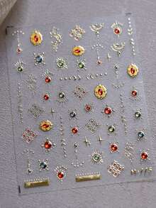 1 件装星星月亮心形指甲饰品贴纸 DIY 艺术 Y2K 风格 3D 美甲装饰贴花