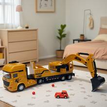 玩具，儿童玩具，玩具车，工程车，工程卡车，玩具工程车，工程车模型，惯性动力推拉玩具，儿童工程卡车，节日礼物，生日礼物，儿童游戏，圣诞节，万圣节，节日玩具，男孩礼物，挖掘机，搅拌车 - 彩色 - 查看 3