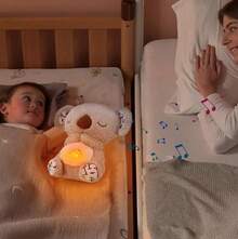 Muñeco de koala que habla y respira, juguetes para dormir, juguetes para dormir para niños, koala para aliviar la ansiedad, 3 modos, muñeco de peluche, regalo para niños - Gris - Ver 2