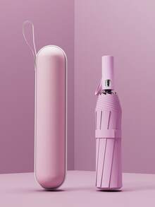 Automatic Folding Large High-Quality Umbrella Rainproof And Windproof Strong Umbrella Family Entertainment Outdoor Rainproof And Sunscreen Dual-Use Parasol (Fabric Cover, Rib Color, And English Letter Pattern Design Randomly Assorted),Spring Summer Picks,Brides Maid Gifts,Room,Bedroom Decor,Beach,Travel,For Men,For Women,Vacation - Multicolor - View 47