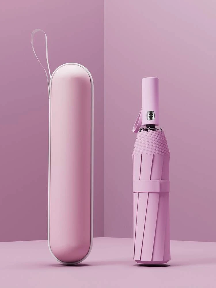 Paraguas grande y de alta calidad plegable automáticamente, a prueba de lluvia y viento, paraguas resistente para familia, entretenimiento, exterior, protección contra la lluvia y el sol, dos en uno como sombrilla (el tejido del paraguas, las varillas y el diseño con letras en inglés se combinan al azar), regalo para el Día de la Madre, decoración de dormitorio, jardín, decoración de cocina, verano, playa, artículos esenciales de viaje, decoración de habitación, suave, graduación - Multicolor - Añade 45