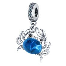 1 pièce en argent sterling 925, avec une étoile de mer coquillage, des perles de verre océaniques, un dauphin embrassant, une étoile de mer et une coquille luisantes, un poisson de mer lumineux, un hippocampe, un crabe, une étoile de corail colorée et une vague océanique, un pendentif avec perle de vague océanique blanche lunaire. Convient pour la création de bijoux sur le thème de l'océan.
