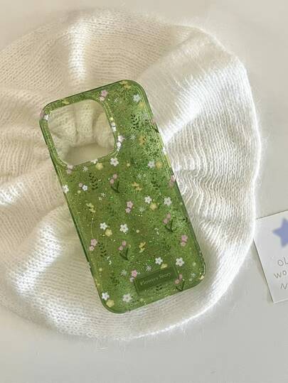 Flower Green Small Floral Pattern Apple Phone Case Compatible With Apple 16PRO Personalized Protective Case. New 15/14PRO Phone Case Shockproof 13