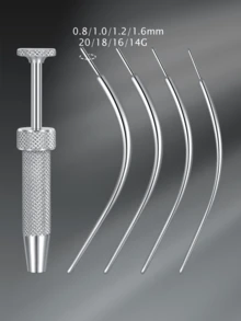 CIZME Kit de herramientas para piercing que incluye insertador de taper, agarrador de bolas, herramienta para cambiar piercings en calibres 16G, 18G y 20G para perforaciones internas/externas con rosca o a presión en oreja/nariz/ombligo/labio - Plateado - Ver 3