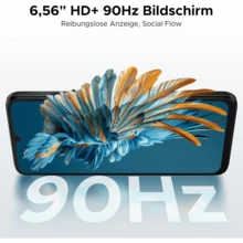 DOOGEE Note 56 Android 16 智能手机（无合约），6150mAh 电池，8.45mm 超薄 + 6.56 英寸高清 + 90Hz 经济型手机，八核，24 GB + 64 GB，4G 双卡解锁手机，Face ID/GPS/OTG - 北極白 - 查看 6