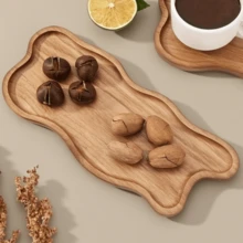 1 pieza Bandeja de madera de acacia, bandeja arcoíris, bandeja de té estilo europeo, bandeja de pan de cocina, bandeja de aperitivos de frutas para el té de la tarde, bandeja de servir y plato de madera maciza asimétrica, plato de cena de madera ligera, adecuada para desayuno, café, té, aperitivos, plantas, desayuno, decoración de habitaciones, accesorios de cocina, regalo ideal para Navidad, Halloween, Acción de Gracias