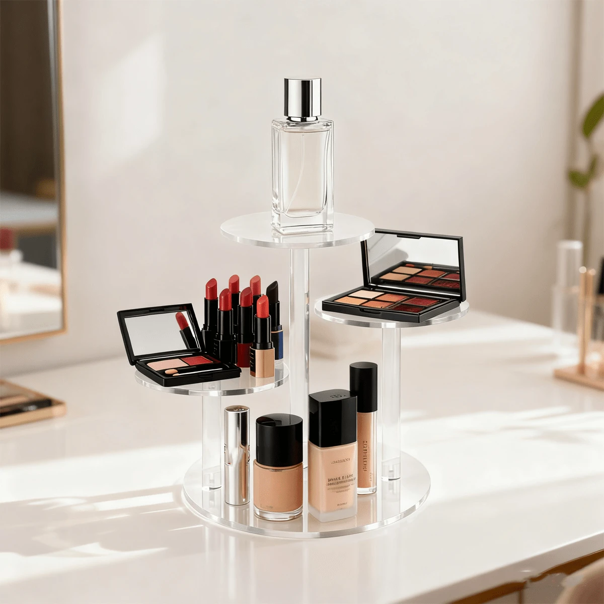 1 套亚克力展示架，多功能收纳架，适用于娃娃、化妆品、香水、桌面收纳