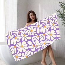 1pc Bohemian Floral Pattern Quick Dry Microfiber Towel Oversized Ultra-Fine Fiber Breathable Portable Swimming Travel Towel Portable Ultralight Camping Hiking Bath Towels Multiple Sizes For Swimming Vacation Travel Women Travel Gym Yoga Resort Mountain Climbing Shower Camping Accessory Ultra Absorbent & Quick-Dry, Luxury Bath Sheet For Spa, Hotel, Home Use