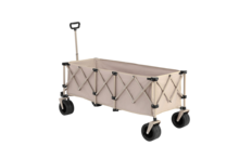 Foldable Extended Wagon With 220lbs Weight Capacity, Heavy Duty 300L Folding Utility Garden Cart With Big All-Terrain Beach Wheels & Drink Holders. Beige - Khaki - View 6