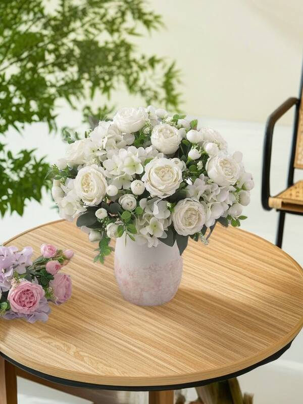 Bundles Silk Artificial Peonies Flowers Faux Peony Bouquet Fake Peonies Artificial Flowers Bouquets For Vase Floral Arrangements Wedding Home Table Decoration
