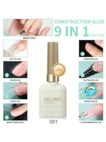 XEIJAYI 1瓶15毫升透明强化凝胶指甲油，用于强化、延长指甲、作为底油，可卸除UV/LED凝胶指甲油 - 無色 - 查看 2