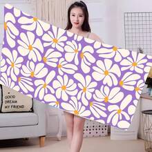 1pc Bohemian Floral Pattern Quick Dry Microfiber Towel Oversized Ultra-Fine Fiber Breathable Portable Swimming Travel Towel Portable Ultralight Camping Hiking Bath Towels Multiple Sizes For Swimming Vacation Travel Women Travel Gym Yoga Resort Mountain Climbing Shower Camping Accessory Ultra Absorbent & Quick-Dry, Luxury Bath Sheet For Spa, Hotel, Home Use