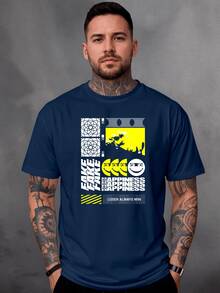Men T-Shirts - 藏蓝色 - 查看 1