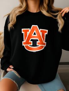 Vintage Auburn Tigers Sweatshirt Auburn University Crewneck Auburn College Sweater Pullover Streewear Style Nice Blue Colour Size X-Large Sweatshirt - màu đen - Xem 1