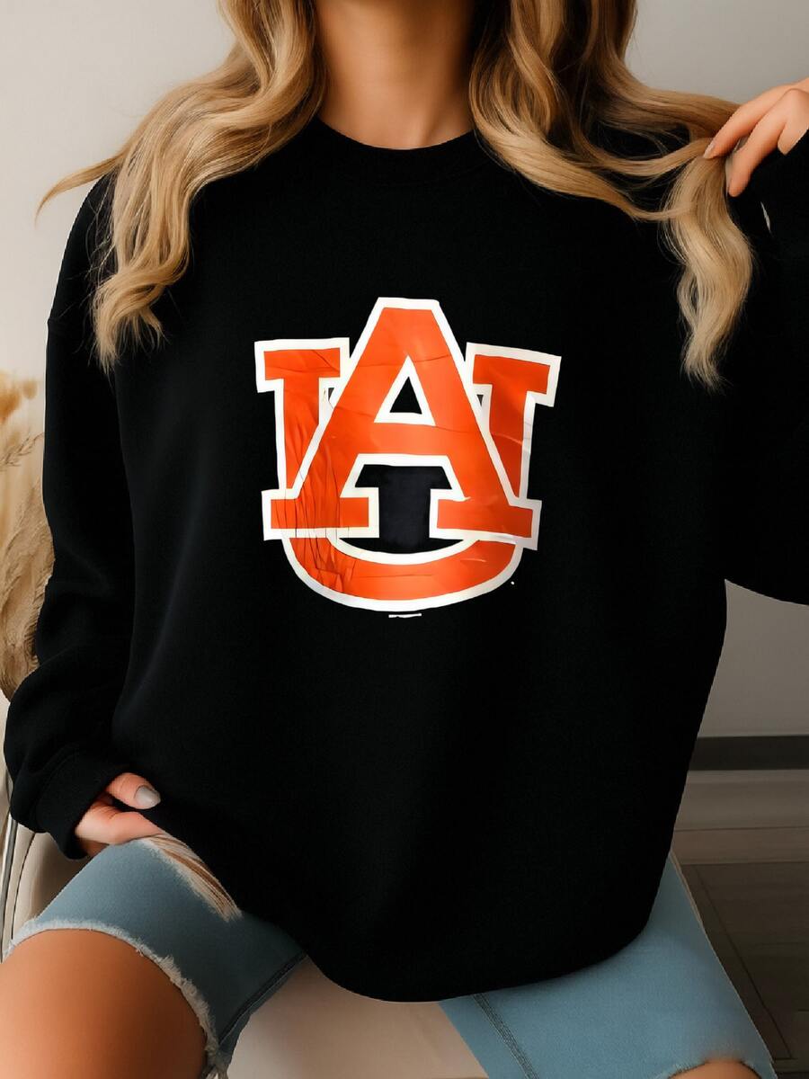Vintage Auburn Tigers Sweatshirt Auburn University Crewneck Auburn College Sweater Pullover Streewear Style Nice Blue Colour Size X-Large Sweatshirt - màu đen - Xem 1