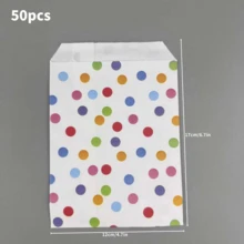 50 pièces Sacs d'emballage cadeau de 4,7 x 6,7 pouces, comprenant des sacs d'emballage cadeau colorés haut de gamme, des petits sacs en papier pour accessoires, des sacs en papier d'emballage cadeau à motif de points colorés, des sacs en papier épais pour bonbons cadeaux, des sacs en papier d'emballage cadeau décoratifs DIY, convenant pour la Saint-Valentin, les mariages, les anniversaires, les fêtes et l'emballage de sacs cadeaux. - Multicolore - Voir 10