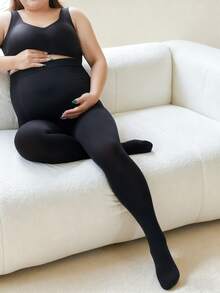 Women's Thick Winter Knee-High Thermal Lined Pants, With Abdominal Support, Suitable For 5°C-15°C, Solid Color Stirrup Leggings - Ideal For Cold Weather And Everyday Wear, Warm Thermal Lining, Fashionable For Women - Multicolor - View 2