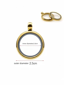 1pc 18k Titanium Steel Locket Necklace With Glass For Holding Photos, Hair Keepsake Memorial Pendant - Star - View 7