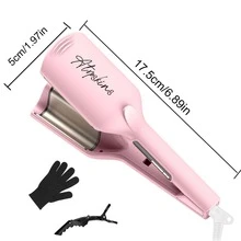 ATOPSKINS Modelador e Ondulador de Cabelo - Ondas Grandes, Alta Temperatura, Uso Molhado e Seco | Adequado para Todos os Tipos de Cabelo, Voltagem Dual para Uso Global | Perfeito para Penteados de Halloween e Natal, Ótimo Presente de Cabelo (Rosa)