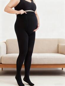 Women's Thick Winter Knee-High Thermal Lined Pants, With Abdominal Support, Suitable For 5°C-15°C, Solid Color Stirrup Leggings - Ideal For Cold Weather And Everyday Wear, Warm Thermal Lining, Fashionable For Women - Multicolor - View 8