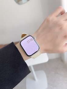 1条柔软皮革表带，兼容，女士运动风格，适用于38mm、40mm、41mm、42mm、44mm、45mm、46mm、49mm表盘尺寸，兼容 Series 10/9/8/7/6/5/4/3/2/1 SE Ultra。 - 銀 - 查看 2