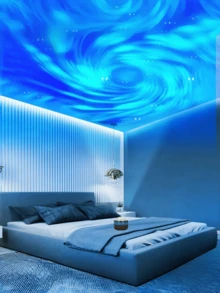 1pc Northern Light Starry Sky Atmosphere Lamp With Multi-Color LED Projection Night Light For Home Decoration, Bedroom, Living Room - Includes Remote Control, Gift For Valentine'S Day, Birthdays And Various Festivals