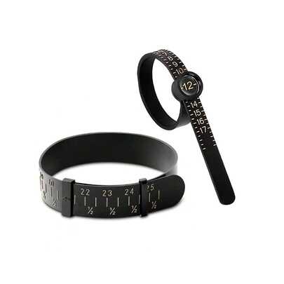 เครื่องมือวัดเครื่องประดับ, ชุดวัดขนาดแหวนข้อมือพร้อมกระจก, ขนาด US 0-17, เหมาะสำหรับวัดขนาดแหวนและสร้อยข้อมือสำหรับผู้ชายและผู้หญิง