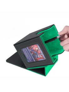 MTG 卡牌盒带指挥官窗口显示，皮革材质，可容纳 100 张双套 TCG 卡 - 彩色 - 查看 9