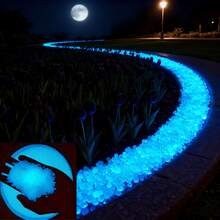 5000 Glow Stones, Solar-Powered Outdoor Garden Path Stones, Luminous Pebbles, Suitable For Garden Path Decoration, Aquarium Decoration, Landscape Lighting, And Vase Fillers. Multiple Colors Available. - 藍色 - 查看 5