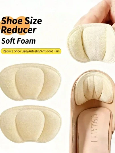 QKC 1 对柔软舒适的海绵高跟鞋垫，女士高跟鞋垫，防滑减震，自粘，大半码