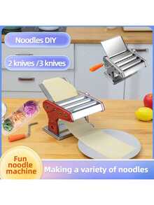 6-Setting Adjustable Thickness Stainless Steel Manual Pasta Maker, Suitable For Spaghetti, Fettuccine, And Lasagna Noodles - Multicolor - View 12