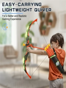 适合3-12岁儿童的弓箭套装，带炫酷灯光，射程15米，采用耐用弹力绳和强力吸盘箭。户外运动竞技玩具，寓教于乐，适合男孩女孩。是生日和圣诞节的完美户外礼物。 - 彩色 - 查看 6