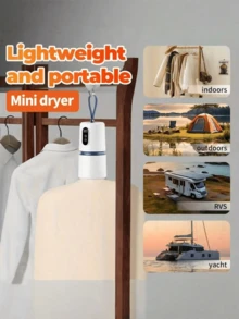便携式小巧干衣机，多功能旅行干衣袋，快速烘干T恤和裤子，材质耐用，方便携带，适合公寓、宿舍、房车等场所使用 - 操作简单，附赠干衣袋，200瓦功率，情人节好礼