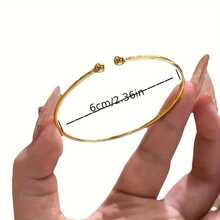 Elegant Minimalist Titanium Steel Bangle - Fade-Resistant, Perfect Gift For Best Friends & Couples - Gold - View 5