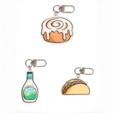Cinnamon Roll Acrylic Keychain Accessories Bag Charm Cute Backpack Pendant Keyring Gifts For Friends