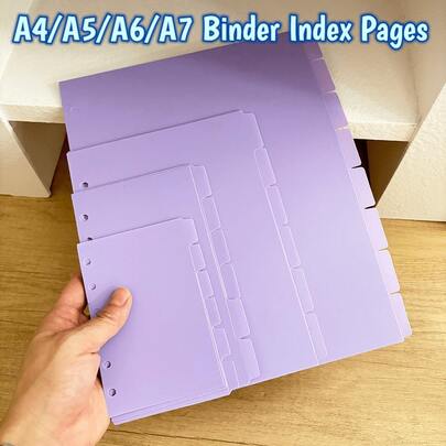 A4/A5/A6/A7 Ring Seperator Pages 6/8 Sheets Binder Devider PP Separator Pages Budget Book Accessory Journal Agenda Notebook Parts