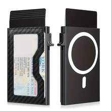 OBCREATOR 男士 RFID 屏蔽磁卡夹 - 单视图钱包，黑色金属设计，适用于 ，适合节日和日常使用，钱包卡夹，现代配饰，耐用结构，男士礼物，周年纪念礼物，趣味礼物，小礼物，礼物创意，男士生日礼物 - 彩色 - 查看 15