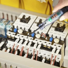CASALIVA Probador de Circuito de Visualización LCD Digital de 3 a 90 V,  Luz de Prueba con Cable de Resorte Extendido, Probador de Bajo Voltaje,  Herramienta de Mantenimiento Automotriz Multifuncional - Negro - Ver 4