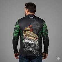 Camisa Hard Fishing Pesca Plus Size Pirarara Verde Leve Com Proteção Uv50+ - Pirarara Verde - Visão 2