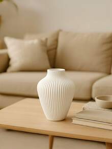 1 件现代弧形塑料花瓶，带人造蒲苇，简约家居装饰，灰色扭曲设计餐桌中心装饰，适合婚礼、客厅、办公桌装饰、乔迁礼物 - 彩色 - 查看 8