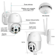 V380 WiFi Smart Camera | HD Dual Lens | Night Vision | Home/Shop | Waterproof | Smart Alarm - White - View 8