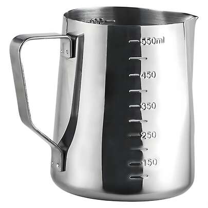 Jarra Barista 600ml Inox Aço Pitcher Leite Chá Café Bico Precisão Ergonômica