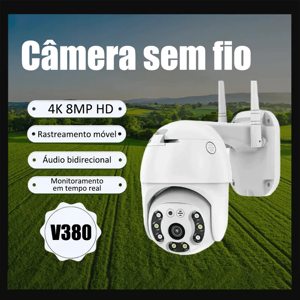V380 WiFi Smart Camera | HD Dual Lens | Night Vision | Home/Shop | Waterproof | Smart Alarm - White - View 1