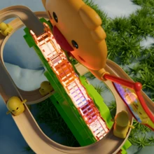 Automatic Stair Climbing Duck Slide Track Toy Set, Duck Roller Coaster Slide With Lights And Music, Children's Educational Duck Slide Toy, Ideal Gift For Halloween, Christmas, New Year (Batteries Not Included) - Multicolor - View 3