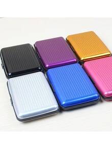 Aluminum Alloy Card Holder, Metal RFID Blocking Credit Card Case, 6 Card Slots Ultra-Thin Business Card Protector, Unisex Mini Wallet, Small Wallet, Card Holder, Coin Purse - Multicolor - View 4