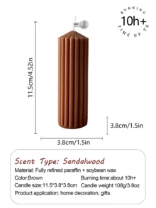 1支北欧风尖头圆柱形香氛蜡烛，109克，采用天然大豆蜡和植物蜡手工制作，烛芯设计确保燃烧稳定无烟，这款充满氛围感的艺术蜡烛可持续燃烧10-12小时，适合客厅香氛、家居装饰和节日派对。 - 白色 - 查看 14