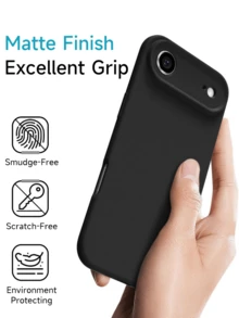 Matte Silicone Case Compatible With IPhone 17 16 15 14 13 12 11 Air Pro Max Mini Thin Soft Cover Lens Full Camera Protection Case Compatible With IPhone X XS Max Xr Se3 Se3 8 7 6 Plus 6s Phone Cases - Black - Black - View 7