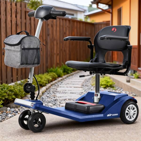 3輪電動スクーター 折りたたみ式 アルミ合金フレーム 耐荷重120kg 250Wブラシレスモーター 12AHリチウム電池 LEDライト付き 大人用 シニア 屋内屋外対応 航空機持ち込み可能 クラシックブルー