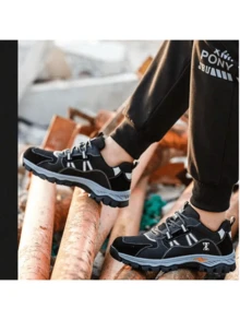 Botas industriales con puntera de acero para hombre, Antideslizantes y Resistentes, Athletic, Fitness, Sportswear, street style, workout outfit - Negro - Ver 8